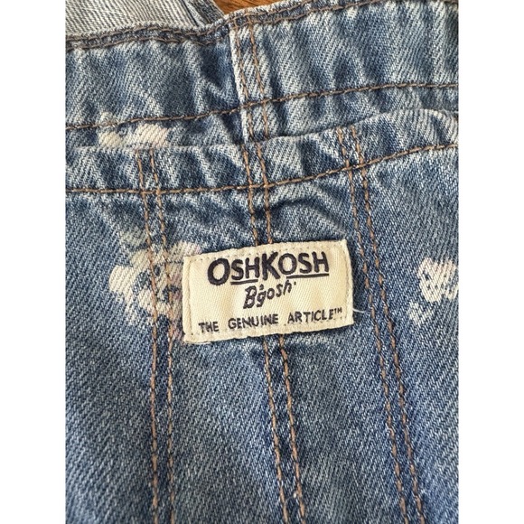 Vintage Oshkosh Floral Print Overalls Denim Bib Overalls Size 4T - Picture 3 of 12